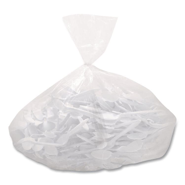 DART Style Setter Medium Weight Polypropylene Cutlery, Teaspoon, Plastic, White, 1,000/Carton (SCCS6OW) thumbnail 4