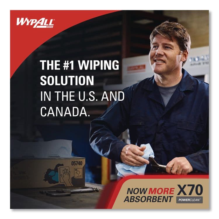 KIMBERLY CLARK X70 Cloths, Flat Sheet, 16.6 x 14.9, White, 300/Carton (KCC41100) thumbnail 3