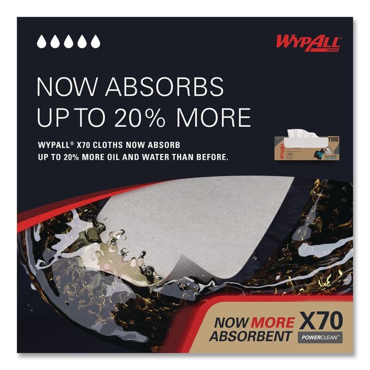 KIMBERLY CLARK X70 Cloths, Flat Sheet, 16.6 x 14.9, White, 300/Carton (KCC41100) thumbnail 4