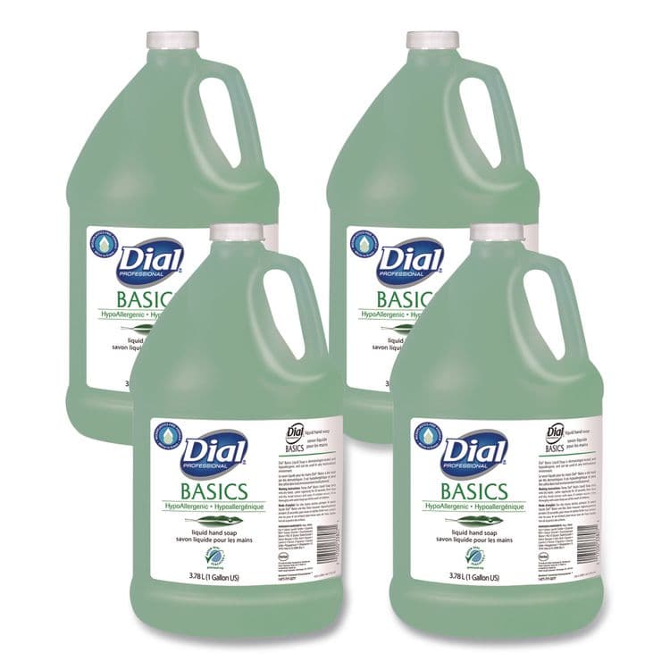 DIAL PROFESSIONAL Basics MP Free Liquid Hand Soap Refill, Honeysuckle Scent, 3.78 L, 4/Carton (DIA33809)
