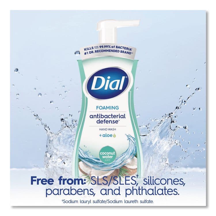 DIAL PROFESSIONAL Antibacterial Foaming Hand Wash, Coconut Water Scent, 10 oz, 8/Carton (DIA34715) thumbnail 4