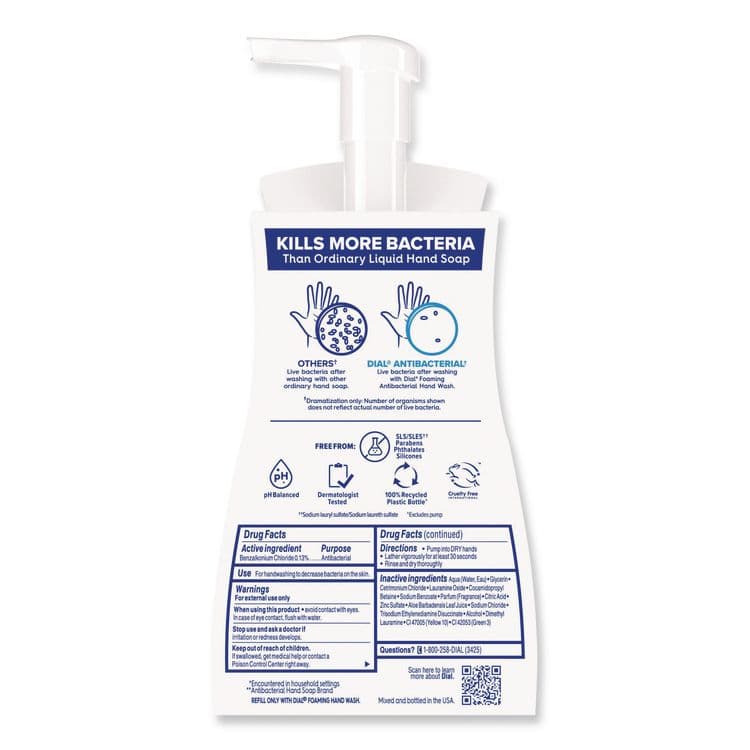 DIAL PROFESSIONAL Antibacterial Foaming Hand Wash, Fresh Pear Scent, 10 oz, 8/Carton (DIA34721) thumbnail 2