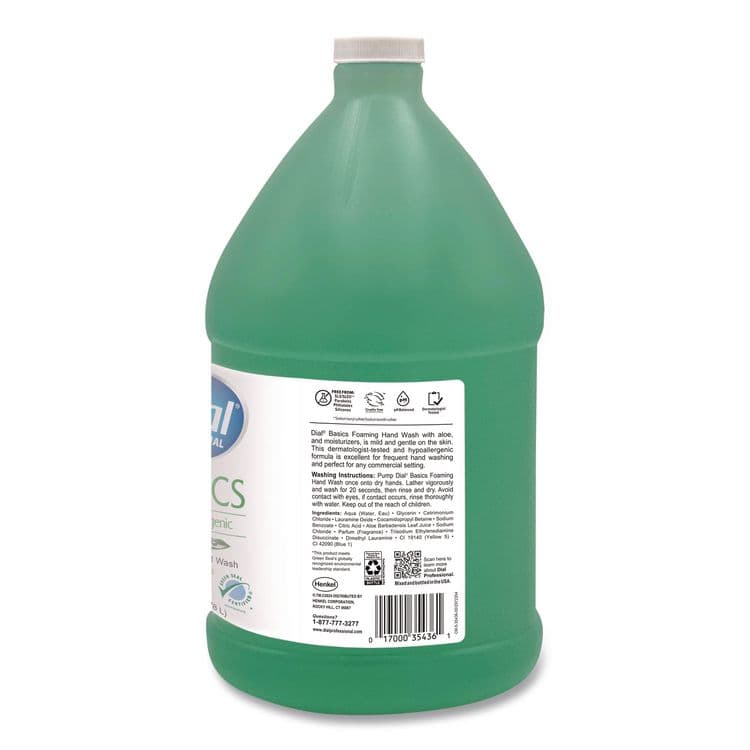 DIAL PROFESSIONAL Basics Hypoallergenic Hand Wash, Honeysuckle Scent, 1 gal, 4/Carton (DIA35438) thumbnail 4