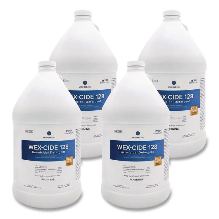 WEXFORD LABS Wex-Cide Concentrated Disinfecting Cleaner, Nectar Scent, 128 oz Bottle, 4/Carton (WXF211000CT)