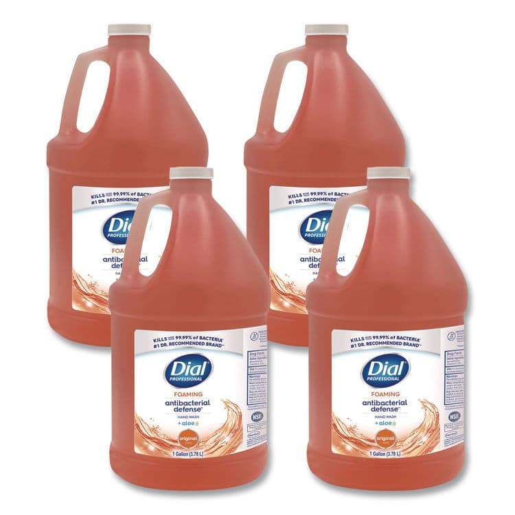 DIAL PROFESSIONAL Antibacterial Defense Original Foaming Hand Wash, Plus Aloe, Original Scent, 1 gal, 4/Carton (DIA35452)