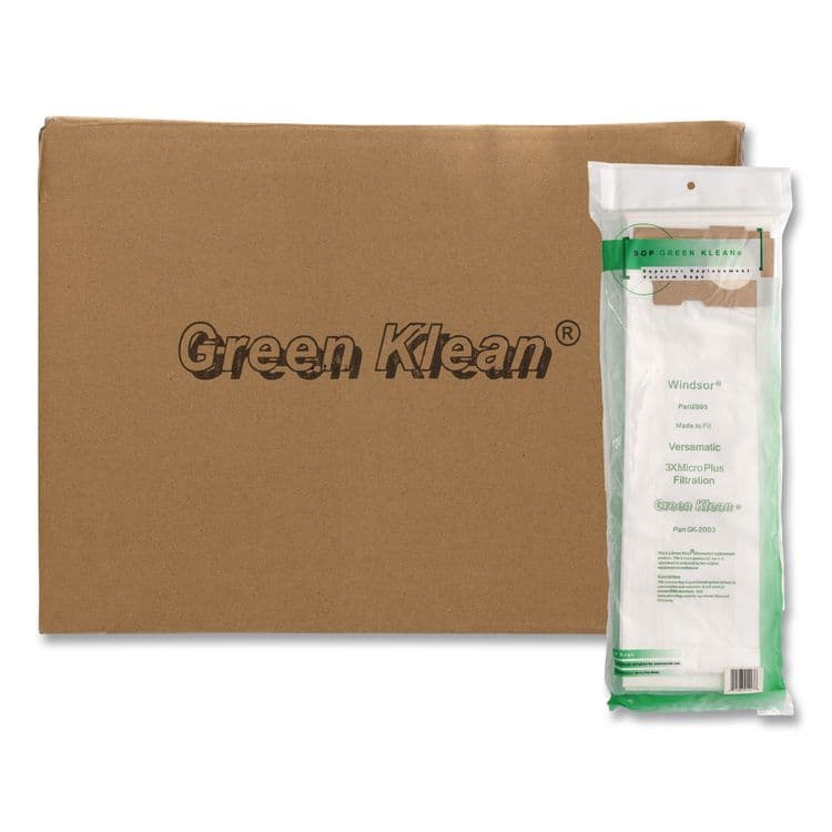 GREEN KLEAN GK-2003 Replacement Vacuum Bag, 10 Bags/Pack, 10 Packs/Carton (GRKGK2003)