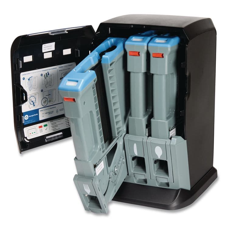 DIXIE FOOD SERVICE Tri-Tower Mini Dispenser, Holds Forks/Knives/Spoons or Sporks, 13.15 x 31.03 x 17.5, Black/Gray (DXEDUSSTDSP3MIN) thumbnail 4