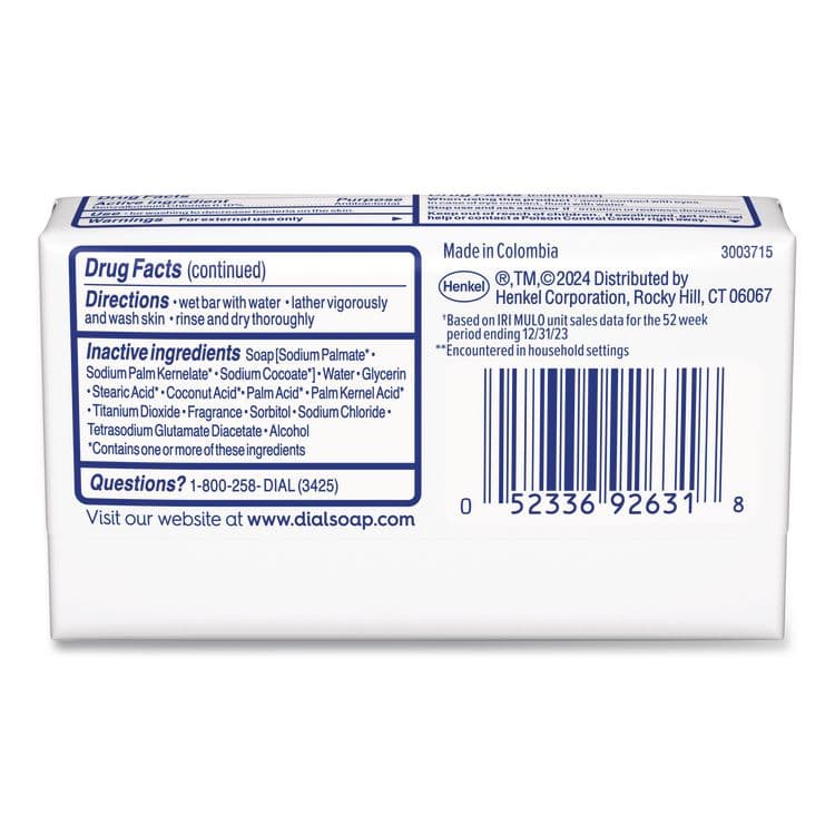DIAL PROFESSIONAL Deodorant Bar Soap, Iconic Dial Soap Scent, 4 oz, 36/Carton (DIA92633) thumbnail 4
