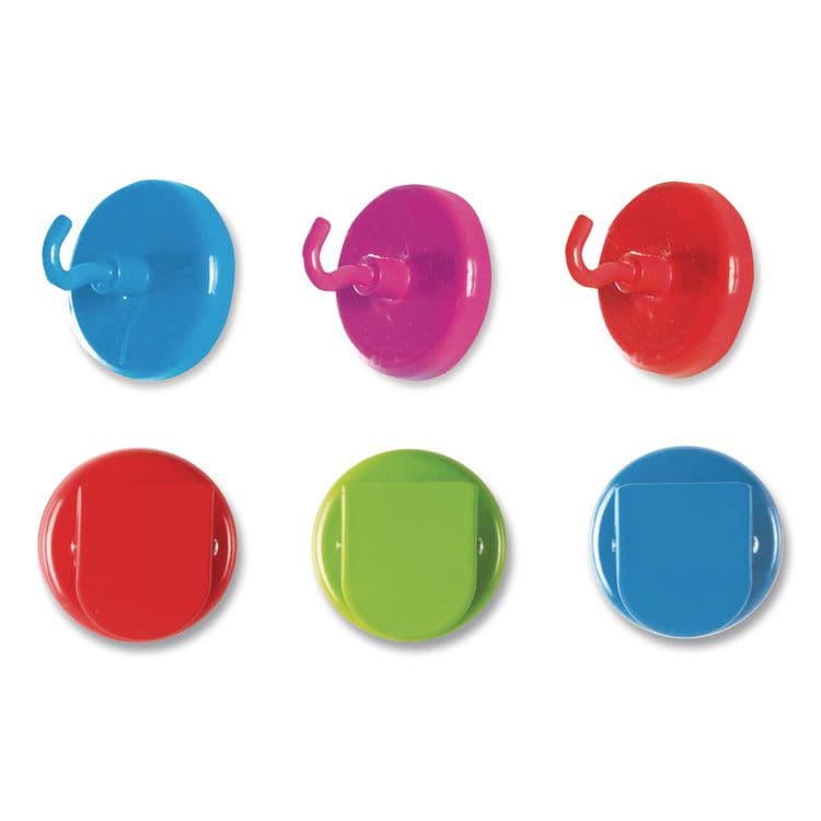 LEARNING RESOURCES Super Strong Magnetic Clips and Hooks, Small, 1.5" Diameter, Assorted Colors, 3 Clips/3 Hooks (LRNLER2691) thumbnail 2
