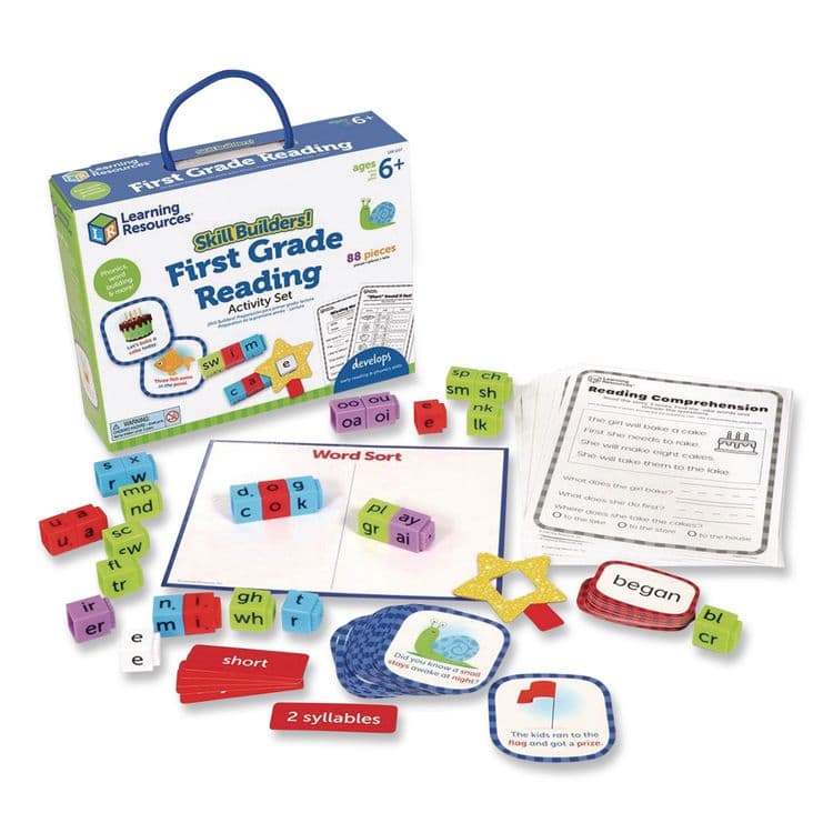 LEARNING RESOURCES Skill Builders! First Grade Reading Activity Set, Grade 1, 88 Pieces (LRNLER1237) thumbnail 2