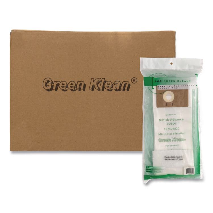 GREEN KLEAN GK-VU500 Replacement Bag, 10 Bags/Pack, 10 Packs/Carton (GRKGKVU500)
