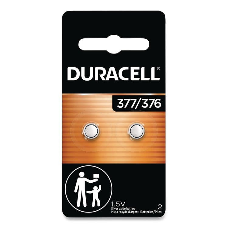 DURACELL PRODUCTS COMPANY Button Cell Battery, 376/377, 1.5 V, 2/Pack (DURD377B2PK)