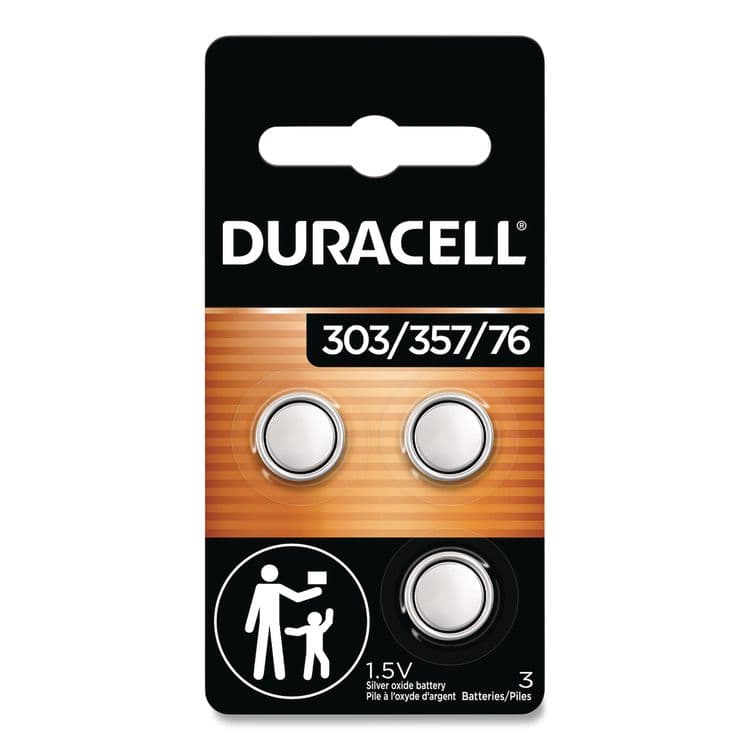 DURACELL PRODUCTS COMPANY Button Cell Battery, 303/357, 1.5 V, 3/Pack (DURDU3033573PK)