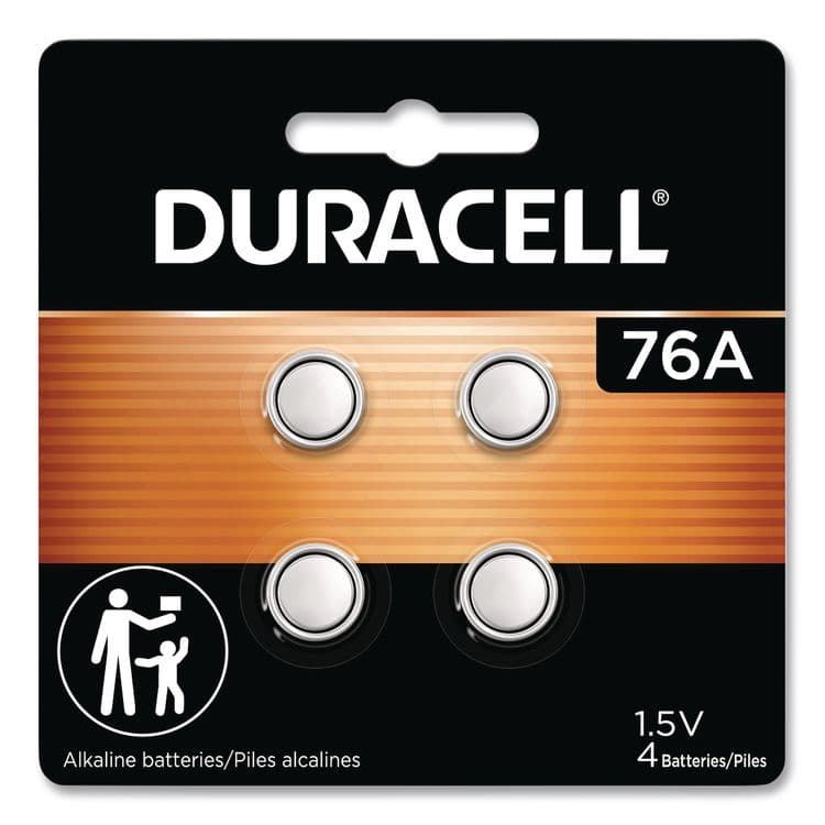 DURACELL PRODUCTS COMPANY Specialty Alkaline Batteries, 76A, 1.5 V, 4/Pack (DURPX76A675B4PK)