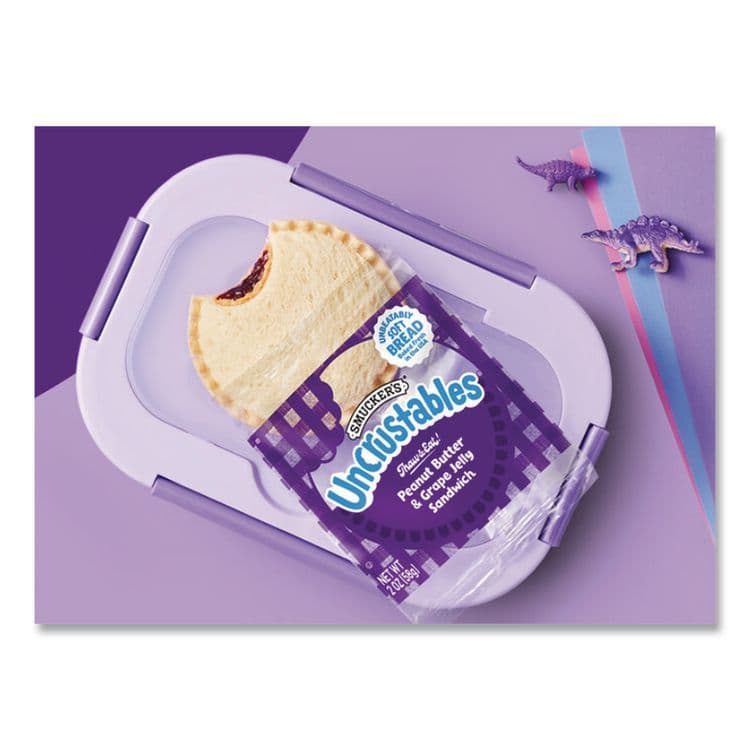 J.M. SMUCKER CO. UNCRUSTABLES Peanut Butter and Grape Jelly/Peanut Butter and Strawberry Jam, 2 oz, 10 Sandwiches/Pack, 2 Packs/Carton (GRR90300134) thumbnail 3