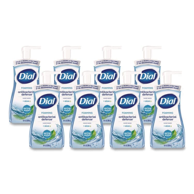 DIAL PROFESSIONAL Antibacterial Foaming Hand Wash, Spring Water Scent, 10 oz, 8/Carton (DIA34739)