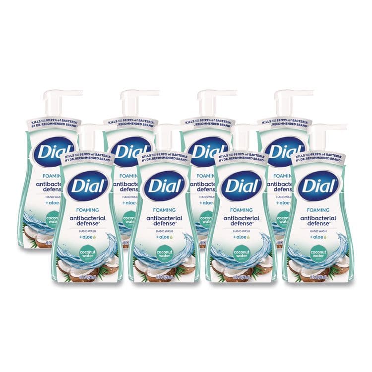 DIAL PROFESSIONAL Antibacterial Foaming Hand Wash, Coconut Water Scent, 10 oz, 8/Carton (DIA34715)