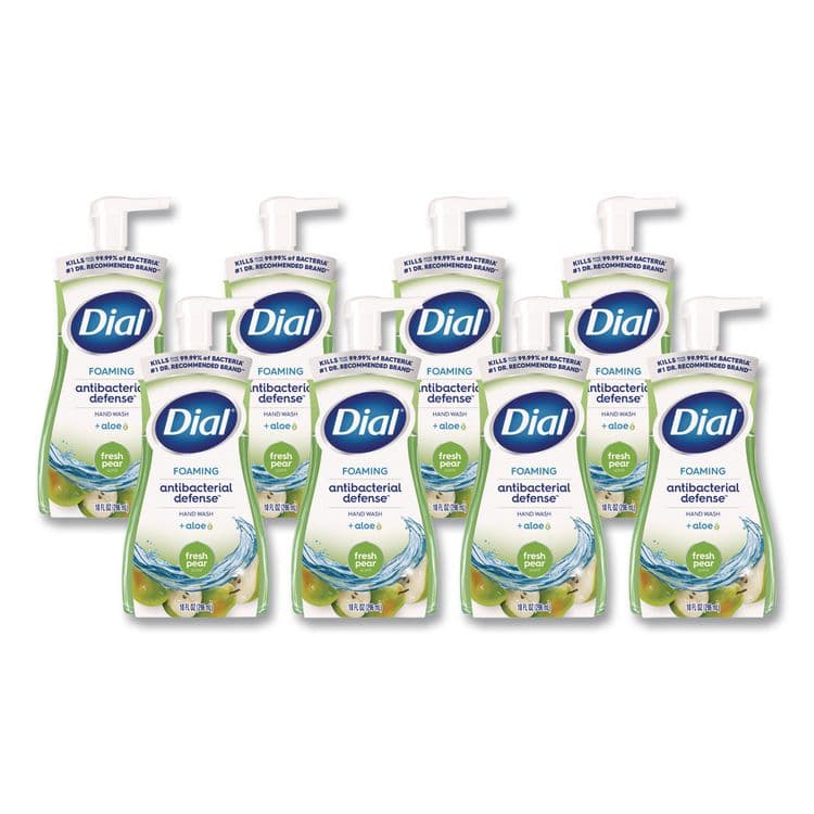 DIAL PROFESSIONAL Antibacterial Foaming Hand Wash, Fresh Pear Scent, 10 oz, 8/Carton (DIA34721)