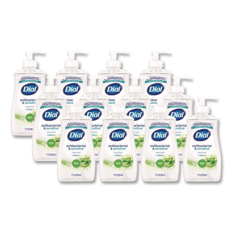 DIAL PROFESSIONAL Antibacterial Liquid Hand Soap, Aloe Scent, 11 oz, 12/Carton (DIA20946)