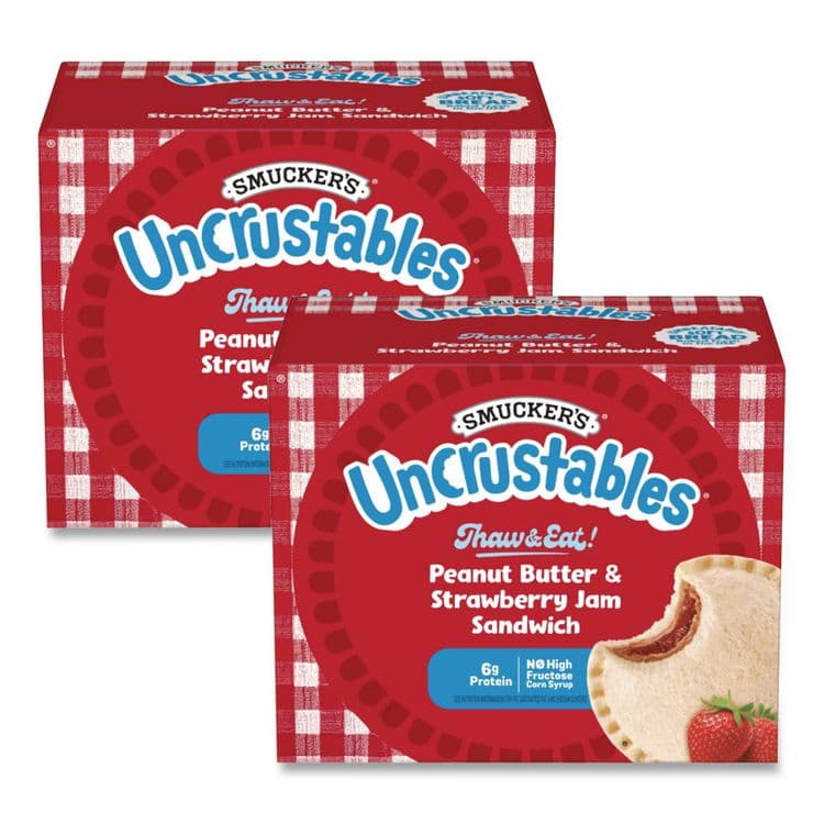 J.M. SMUCKER CO. UNCRUSTABLES Peanut Butter and Strawberry Jam, 2 oz, 10/Box, 2 Boxes/Carton (GRR90300133)