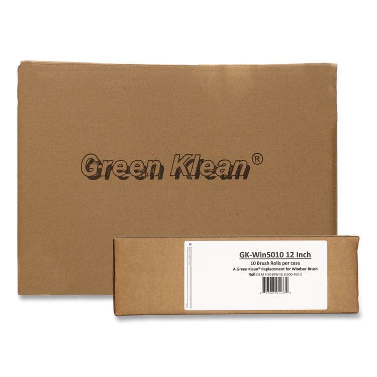 GREEN KLEAN Gk-Win5010 12" Replacement Brush Roll, Tan/Black, 10/Carton (GRKGKWIN5010)