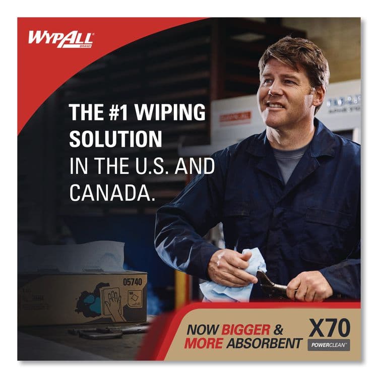 KIMBERLY CLARK X70 Cloths, POP-UP Box, 9.13 x 16.8, White, 96/Box, 10 Boxes/Carton (KCC41455) thumbnail 4