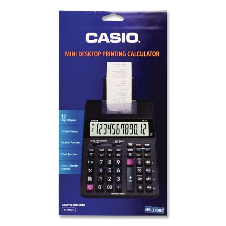 CASIO, . HR170R Printing Calculator, Black/Red Print, 2 Lines/Sec (CSOHR170RC) thumbnail 3