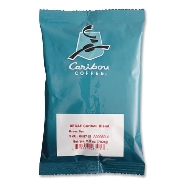 CARIBOU COFFEE COMPANY Decaf Caribou Blend Coffee Fractional Packs, 2.5 oz, 18/Carton (CCF008715) thumbnail 2