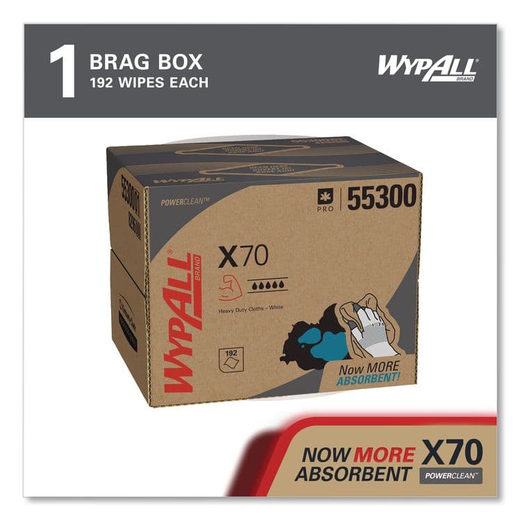 KIMBERLY CLARK X70 Cloths, 12.5 x 16.8, White 192/Carton (KCC55300) thumbnail 2