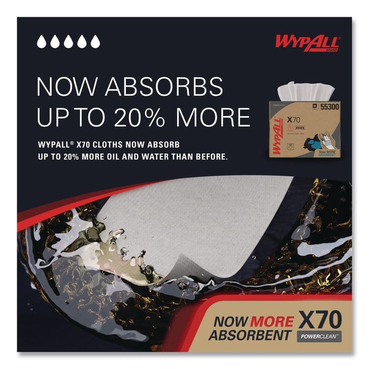 KIMBERLY CLARK X70 Cloths, 12.5 x 16.8, White 192/Carton (KCC55300) thumbnail 4