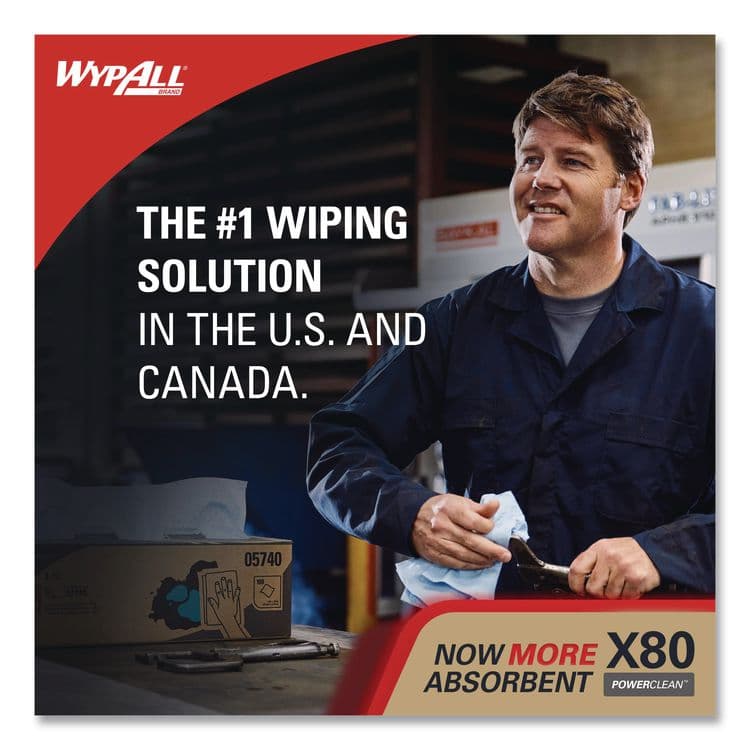 KIMBERLY CLARK Power Clean X80 Cloths, HYDROKNIT, BRAG Box, 11.1 x 16.8, White, 152/Carton (KCC41044) thumbnail 3