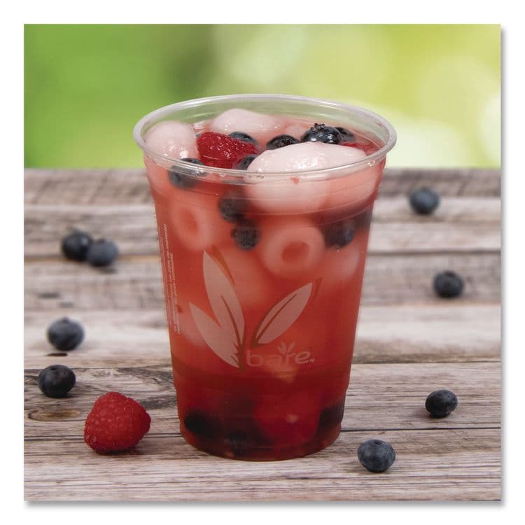 DART Bare Eco-Forward RPET Cold Cups, 16 oz to 18 oz, Plastic, Leaf Design, 50/Pack (DCCRTP16DBAREPK) thumbnail 4