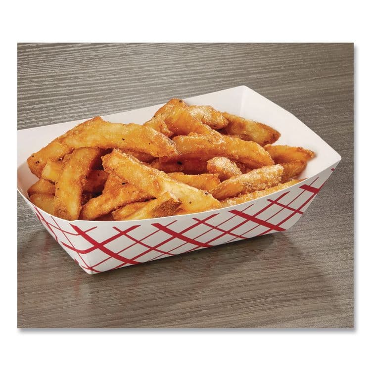 SOUTHERN CHAMPION TRAY Paper Food Baskets, 0.5 lb Capacity, 4.58 x 3.2 x 1.25, Red/White, Paper, 1,000/Carton (SCH0409) thumbnail 3