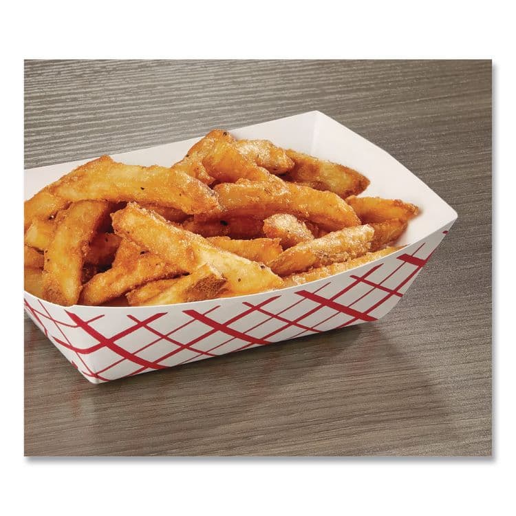 SOUTHERN CHAMPION TRAY Paper Food Baskets, 1 lb Capacity, Red/White, Paper, 1,000/Carton (SCH0413) thumbnail 3