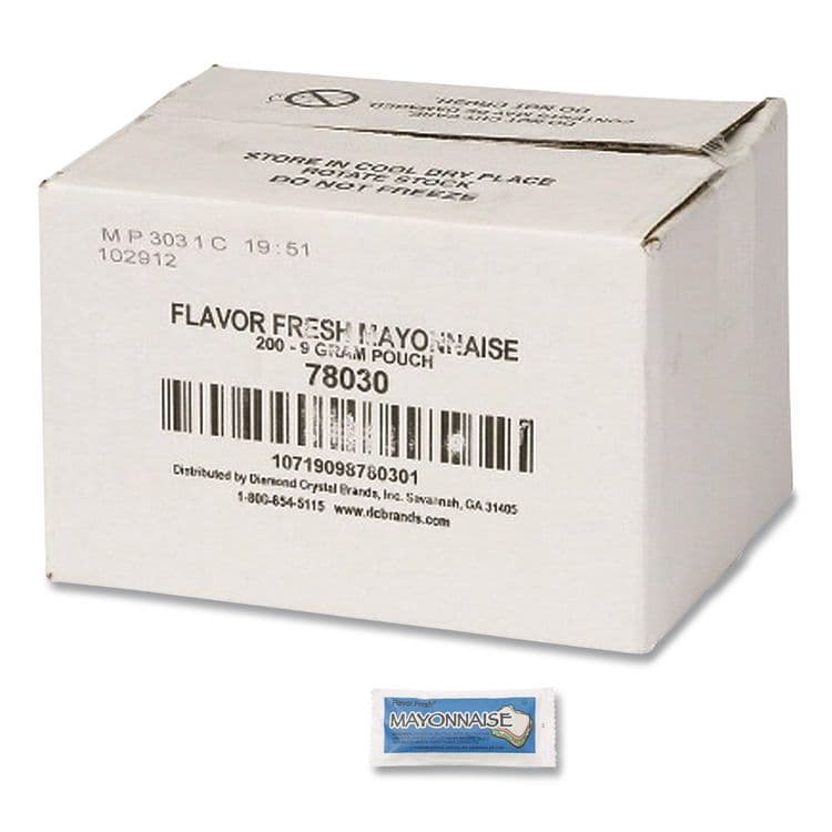DIAMOND CRYSTAL BRANDS Condiment Packets, Mayonnaise, 0.32 oz Packet, 200/Carton (FLV80005)