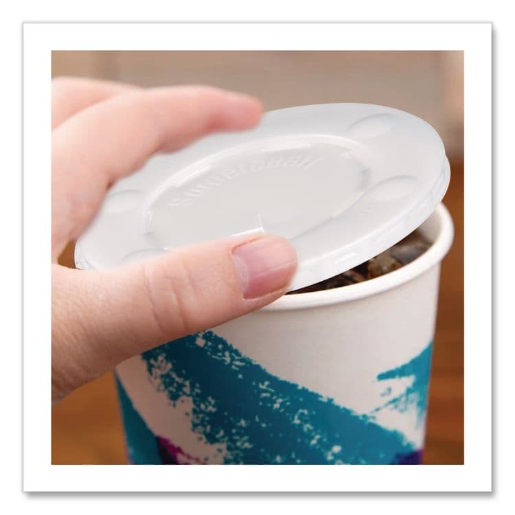 DART Straw-Slot Cold Cup Lids, Fits 10 oz Cold Cups, Plastic, Translucent, 2,000/Carton (SCCL10BLN) thumbnail 4