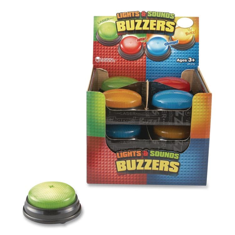 LEARNING RESOURCES Lights and Sounds Buzzers, Ages 3 and Up, 12 Buzzers (LRNLER3779)