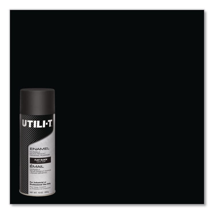 RUST-OLEUM CORPORATION UTILI-T Spray Paint, Flat Black, 10 oz Aerosol Can, 6/Carton (RST387389) thumbnail 4