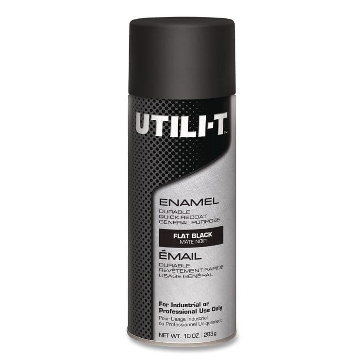 RUST-OLEUM CORPORATION UTILI-T Spray Paint, Flat Black, 10 oz Aerosol Can, 6/Carton (RST387389) thumbnail 2