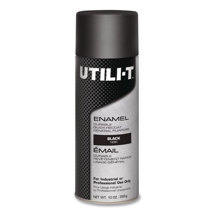 RUST-OLEUM CORPORATION UTILI-T Spray Paint, Gloss Black, 10 oz Aerosol Can, 6/Carton (RST387390)
