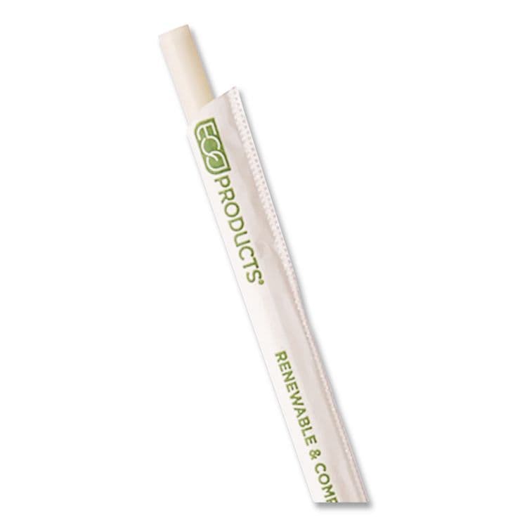 ECO-PRODUCTS,INC. Jumbo Wrapped Paper Straw, 7.75", 6 mm Diameter, White, 3,000/Carton (ECOEPSTP76WHT) thumbnail 2