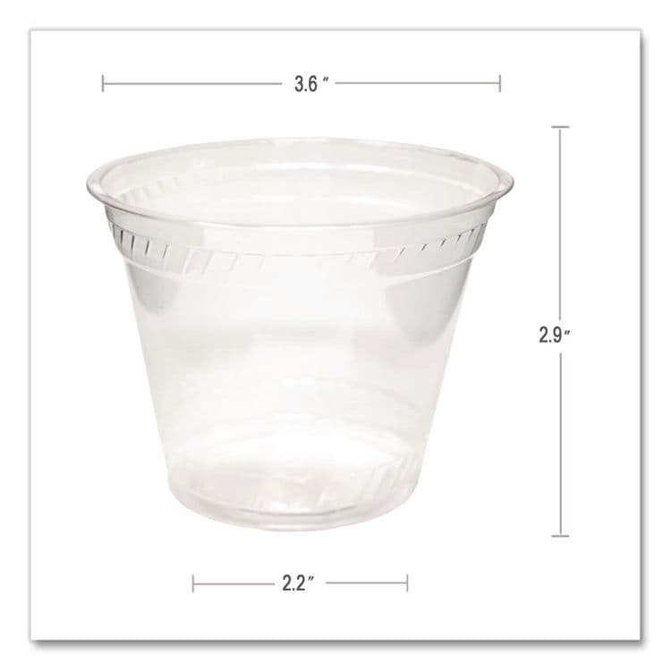 FABRI-KAL Greenware Cold Drink Cups, Old-Fashioned Cup, 9 oz, Sugarcane, Clear, 50/Sleeve, 20 Sleeves/Carton (FABGC9OF) thumbnail 4