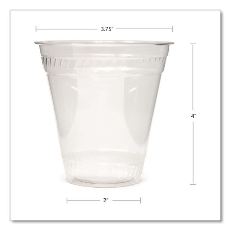 FABRI-KAL Greenware Cold Drink Cups, Squat, 12 oz to 14 oz, Sugarcane, Clear, 1,000/Carton (FABGC12S) thumbnail 4