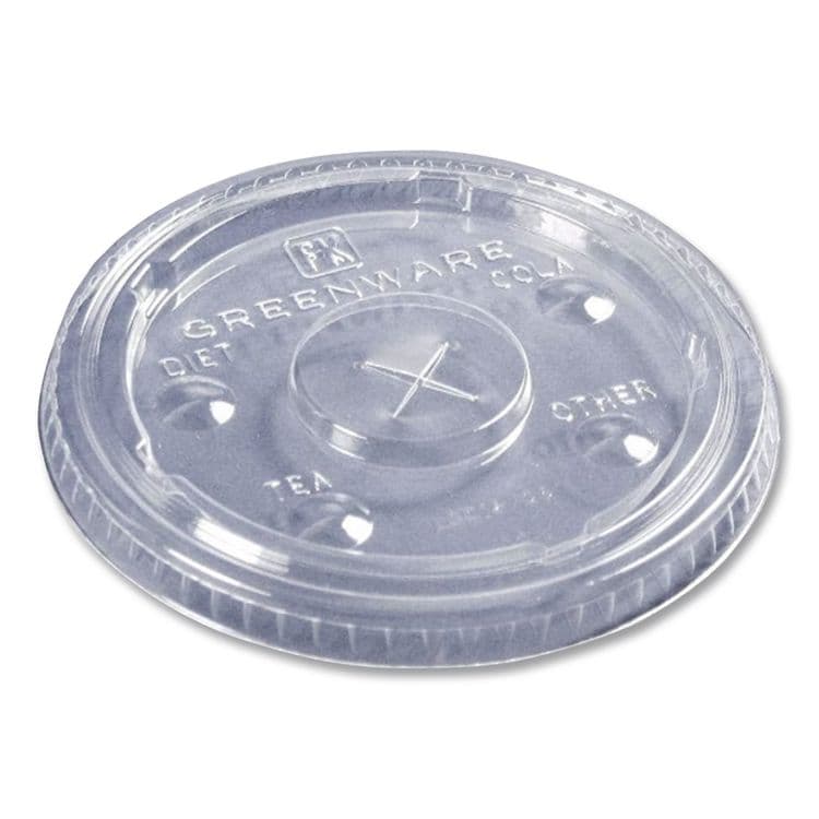 FABRI-KAL Greenware Cold Drink Lids, X-Slot, Fits 16 oz/18 oz/24 oz Cold Cups, Sugarcane, Clear, 1,000/Carton (FABLGC1624) thumbnail 2