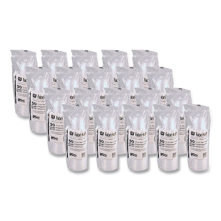 FABRI-KAL Nexclear Polypropylene Drink Cups, 12 to 14 oz, Plastic, Clear, 50/Bag, 20 Bags/Carton (FABNC12S) thumbnail 3