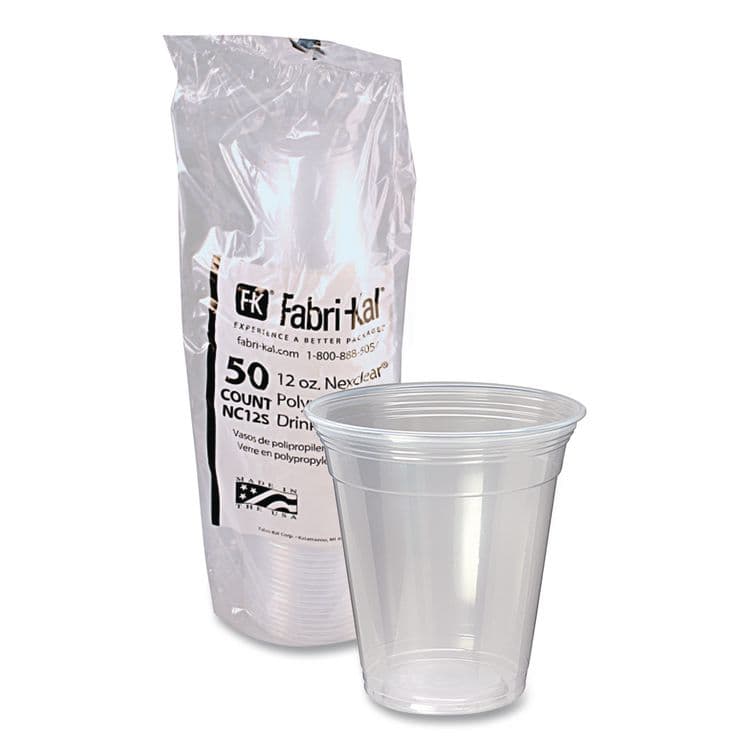 FABRI-KAL Nexclear Polypropylene Drink Cups, 12 to 14 oz, Plastic, Clear, 50/Bag, 20 Bags/Carton (FABNC12S) thumbnail 4