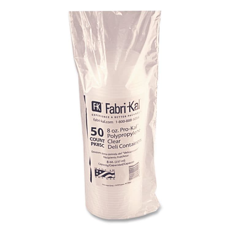 FABRI-KAL Microwavable Deli Containers, 8 oz, 4.6" Diameter x 1.8" h, Clear, Plastic, 500/Carton (FABPK8SC) thumbnail 2