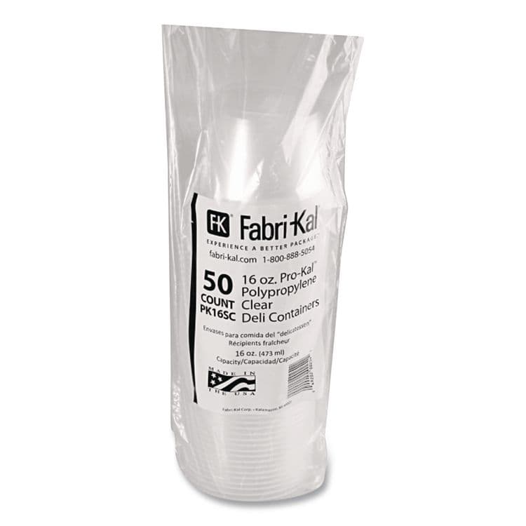 FABRI-KAL Microwavable Deli Containers, 16 oz, 4.6" Diameter x 3" h, Clear, Plastic, 500/Carton (FABPK16SC) thumbnail 2