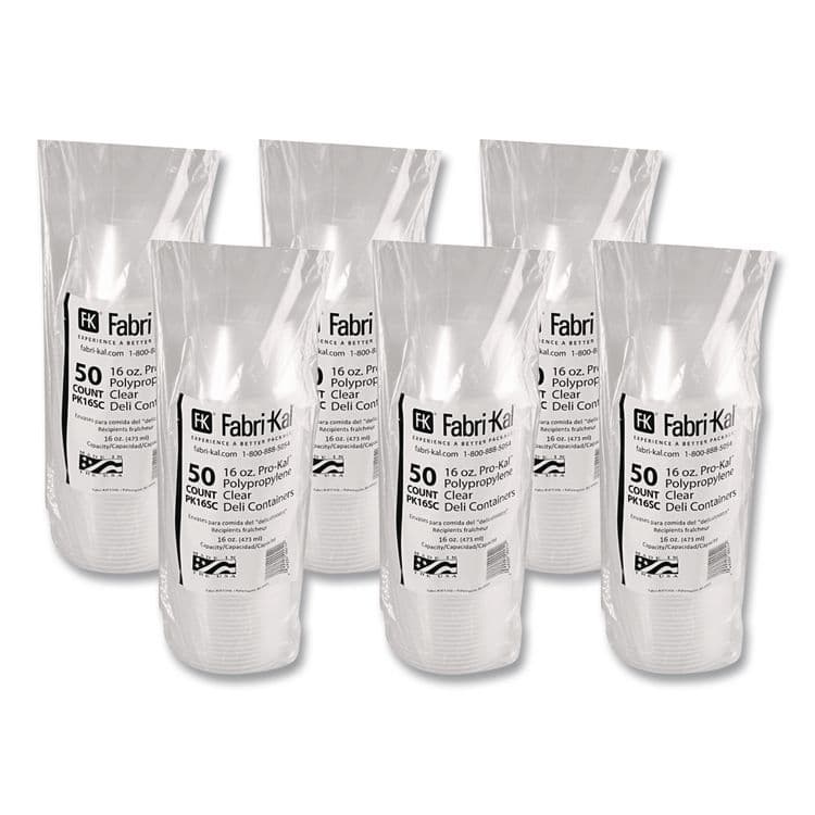 FABRI-KAL Microwavable Deli Containers, 16 oz, 4.6" Diameter x 3" h, Clear, Plastic, 500/Carton (FABPK16SC) thumbnail 3