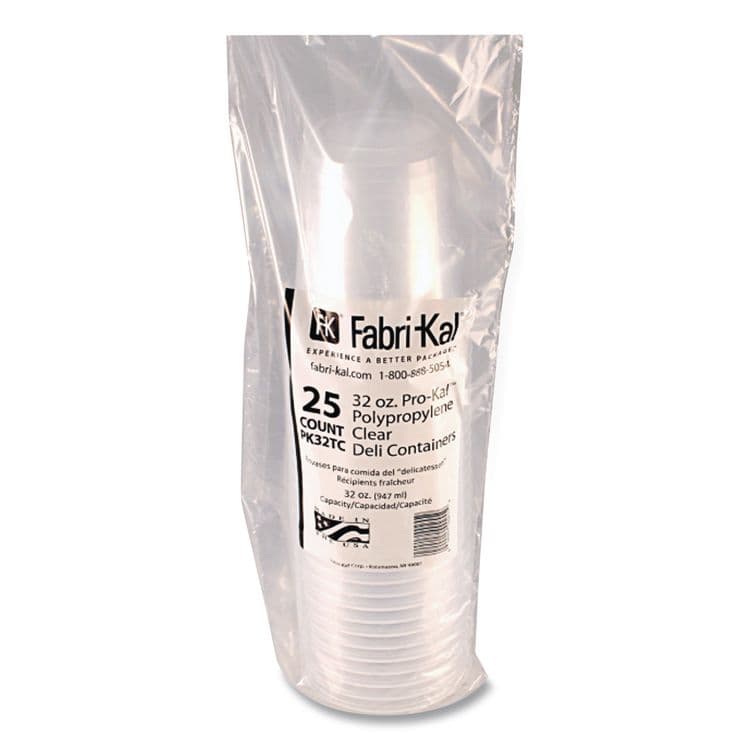 FABRI-KAL Microwavable Deli Containers, 32 oz, 4.6" Diameter x 5.6" h, Clear, Plastic, 500/Carton (FABPK32TC) thumbnail 4